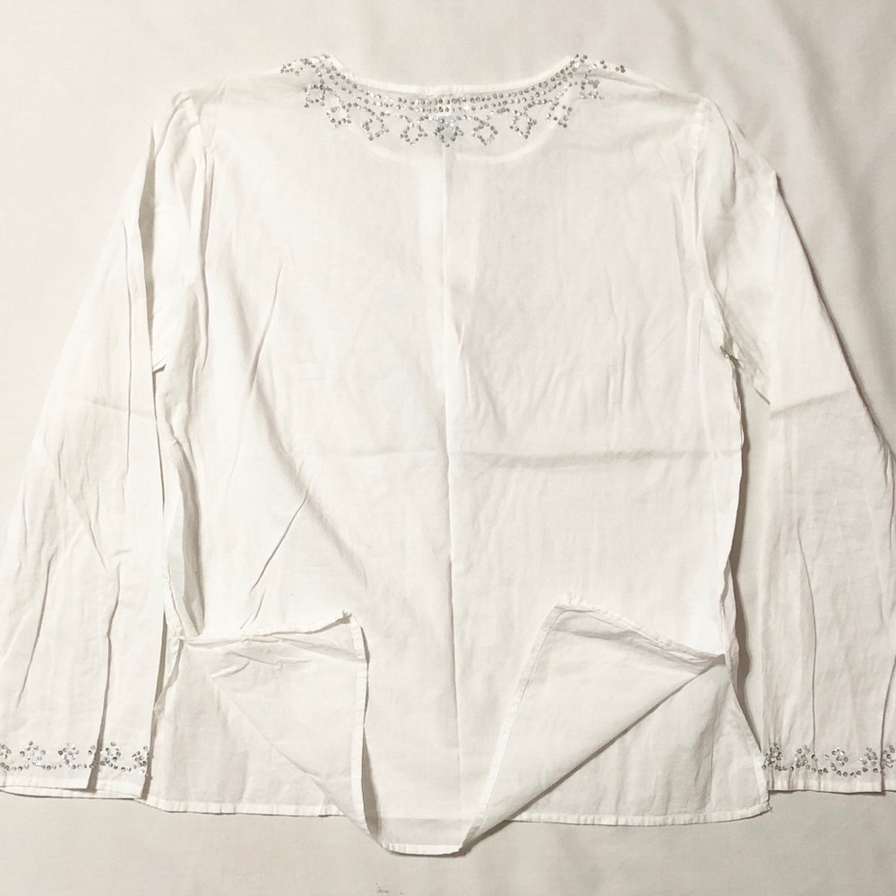 Old Navy Women’s L/S White Boho Beaded Tunic - M - Picture 11 of 14